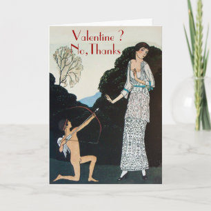 RETRO ANTI VALENTINE'S DAY RED WAX SEAL MONOGRAM FEESTDAGEN KAART