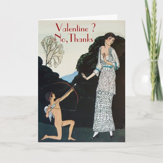 RETRO ANTI VALENTINE'S DAY RED WAX SEAL MONOGRAM FEESTDAGEN KAART (Voorkant)