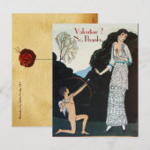 RETRO ANTI VALENTINE'S DAY RED WAX SEAL MONOGRAM FEESTDAGENKAART (Voorkant / Achterkant)