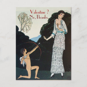 RETRO ANTI VALENTINE'S DAY RED WAX SEAL MONOGRAM FEESTDAGENKAART