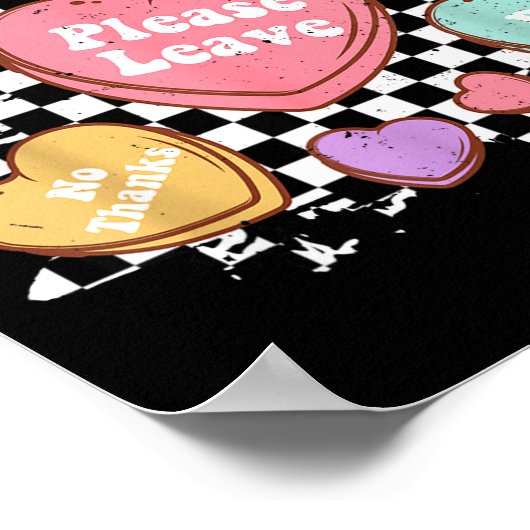 Retro Anti Valentines Funny Valentine Candy Heart Poster (Hoek)
