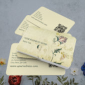 Retro  Antiek Bloemenperkament Effect Visitekaartje