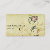 Retro Antiek Bloemenperkament Effect Visitekaartje (Voorkant)