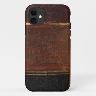Retro Antiek Boek, kunstleder gebonden bruin Case-Mate iPhone Case