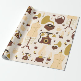 retro antiek fonograaf Mannequin Sepia Cadeaupapier