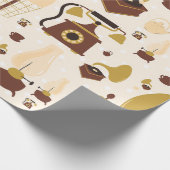 retro antiek fonograaf Mannequin Sepia Cadeaupapier (Hoek)