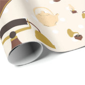 retro antiek fonograaf Mannequin Sepia Cadeaupapier (Rol Hoek)