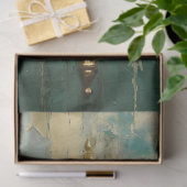 Retro antiek gouden klok turquoise  tissuepapier (Geschenk)