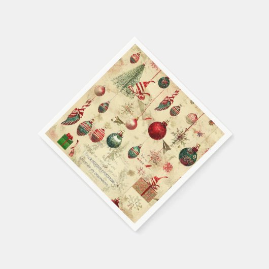 Retro Antiek kerstversieringen Servet (Hoek)