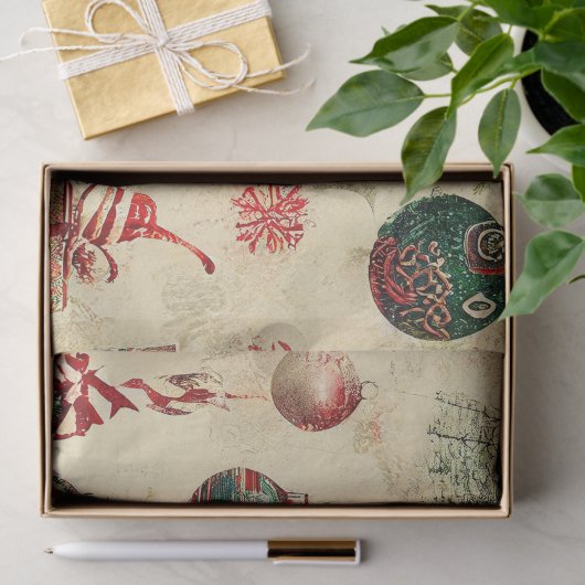 Retro  Antiek kerstversieringen Tissuepapier (Geschenk)