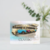 *~* Retro  Antiek kleurrijke klassieke auto's Briefkaart (Staand voorkant)