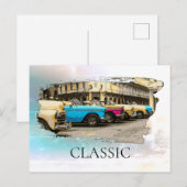 *~* Retro  Antiek kleurrijke klassieke auto's Briefkaart (Voorkant / Achterkant)