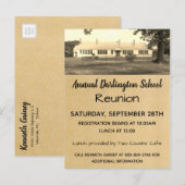 Retro Antiek schoolreünie Uitnodiging Briefkaart (Voorkant / Achterkant)