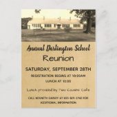 Retro Antiek schoolreünie Uitnodiging Briefkaart (Voorkant)