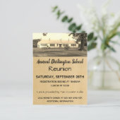 Retro Antiek schoolreünie Uitnodiging Briefkaart (Staand voorkant)