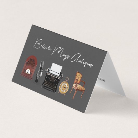 Retro Antieke Dealer Visitekaartje Tent Style (Voorkant)