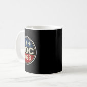 Retro AOC 2028 Fight Oligarchy Protest Resist Bern Koffiemok (Voorkant links)