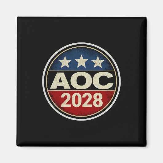 Retro AOC 2028 Fight Oligarchy Protest Resist Bern Magneet (Voorkant)