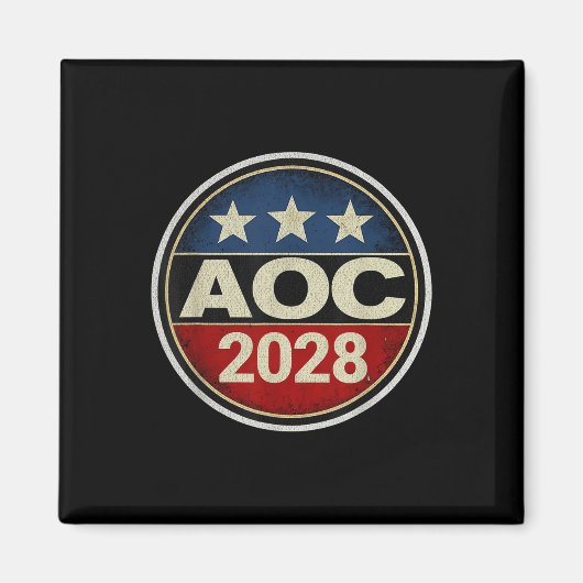 Retro AOC 2028 Fight Oligarchy Protest Resist Bern Magneet (Voorkant)