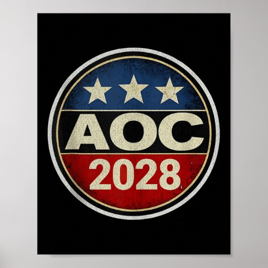 Retro AOC 2028 Fight Oligarchy Protest Resist Bern Poster (Voorkant)