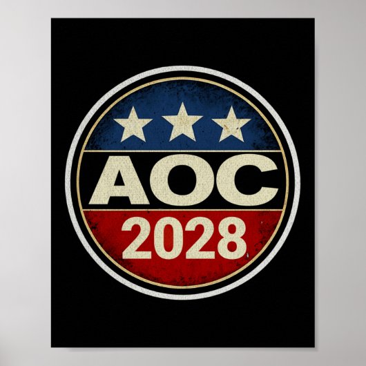 Retro AOC 2028 Fight Oligarchy Protest Resist Bern Poster (Voorkant)