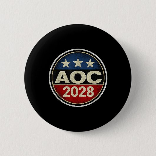 Retro AOC 2028 Fight Oligarchy Protest Resist Bern Ronde Button 5,7 Cm (Voorkant)