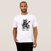 *~* Retro AP91 Bas Gitaar Muziek Cat Player T-shirt (Voorkant volledig)