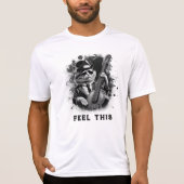 *~* Retro AP91 Bas gitaar speler Muziek Cat T-shirt (Voorkant)