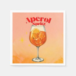 Retro Aperol Spritz Cocktailparty Servet