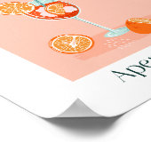 Retro Aperol Spritz | Geniet van de zomer Poster (Hoek)