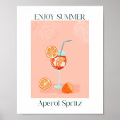 Retro Aperol Spritz | Geniet van de zomer Poster (Voorkant)