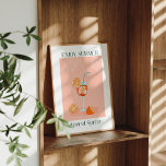 Retro Aperol Spritz | Geniet van de zomer Poster<br><div class="desc">Trendy boho poster van een zomerse retro Aperol Spritz cocktail. Voeg uw aangepaste formulering toe aan dit ontwerp door gebruik te maken van de "Edit this design sjabloon"-vakken aan de rechterkant van het item, of klik op de blauwe knop "Customize it" om de tekst te schikken, de lettertypen en kleuren...</div>