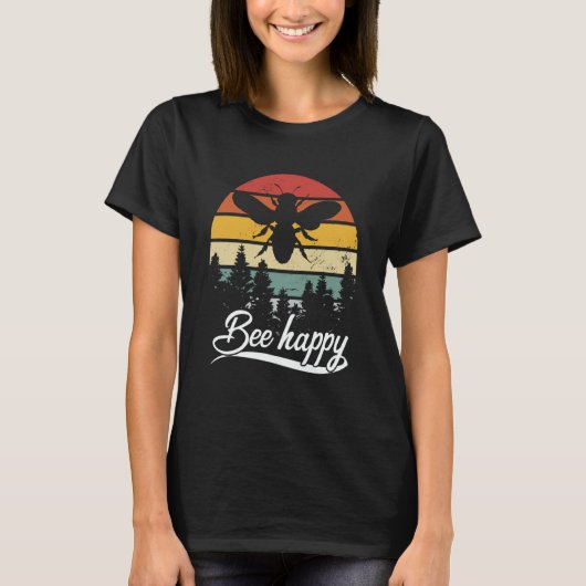 Retro apiary nature beehive honeycomb insect bee h t-shirt (Voorkant)