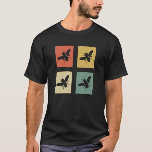 Retro Apiary Natuur Beehive Honeycomb Insecte bije T-shirt (Voorkant)