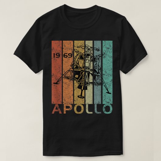 Retro Apollo 11 50th Jubileum Moon Landing 1969 T-shirt (Design voorkant)