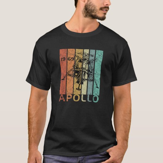 Retro Apollo 11 50th Jubileum Moon Landing 1969 T-shirt (Voorkant)