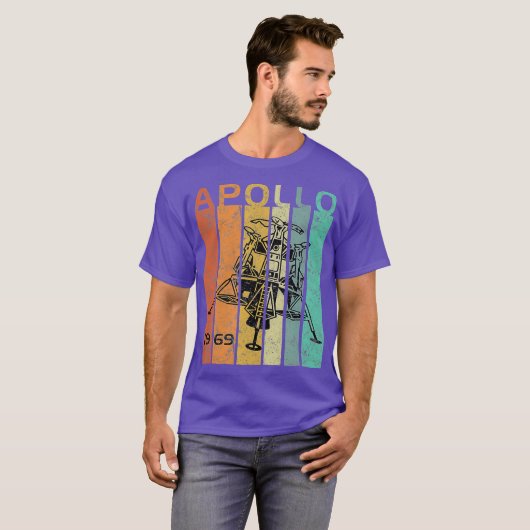 Retro Apollo 11 50th Jubileum Moon Landing T-shirt (Voorkant volledig)