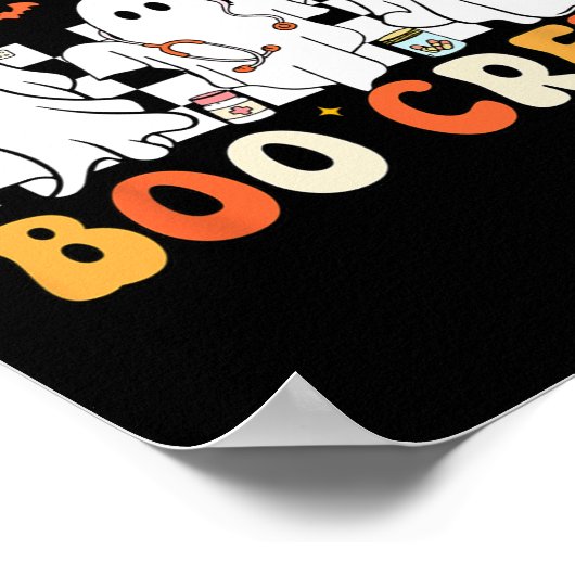 Retro Apotheek Boo Crew Ghost Apotheker Tech Hall Poster (Hoek)