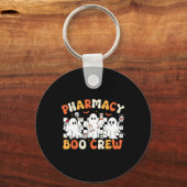 Retro Apotheek Boo Crew Ghost Apotheker Tech Hall Sleutelhanger (Voorkant)