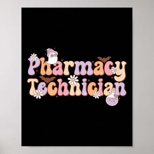 Retro Apotheek Technicus Halloween Spooky Pharmac Poster (Voorkant)