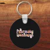 Retro Apotheek Technicus Halloween Spooky Pharmac Sleutelhanger (Voorkant)