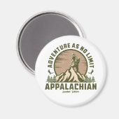 Retro Appalachian Mountains Hike Sunset T-shirt Magneet (Voorkant / Achterkant)