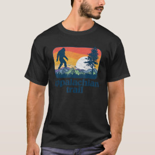 Retro Appalachian Trail Bigfoot Mountain Trees Out T-shirt