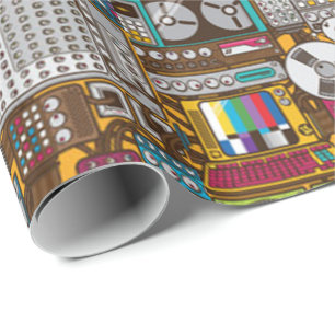 Retro Apparaten die Studio registreren Cadeaupapier