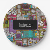 Retro-apparaten opnemen Studio Paper-Borden Papieren Bordje (Voorkant)