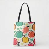 Retro Apple Boomgaard Oogst Boodschappen  Tote Bag (Voorkant)