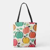Retro Apple Boomgaard Oogst Boodschappen  Tote Bag (Achterkant)