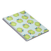 Retro Apple Fruit Patroon Notitieboek (Rechterzijde)