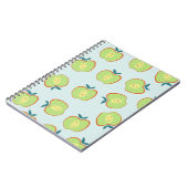 Retro Apple Fruit Patroon Notitieboek (Linkerzijde)
