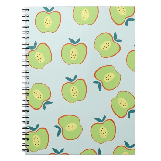 Retro Apple Fruit Patroon Notitieboek (Voorkant)